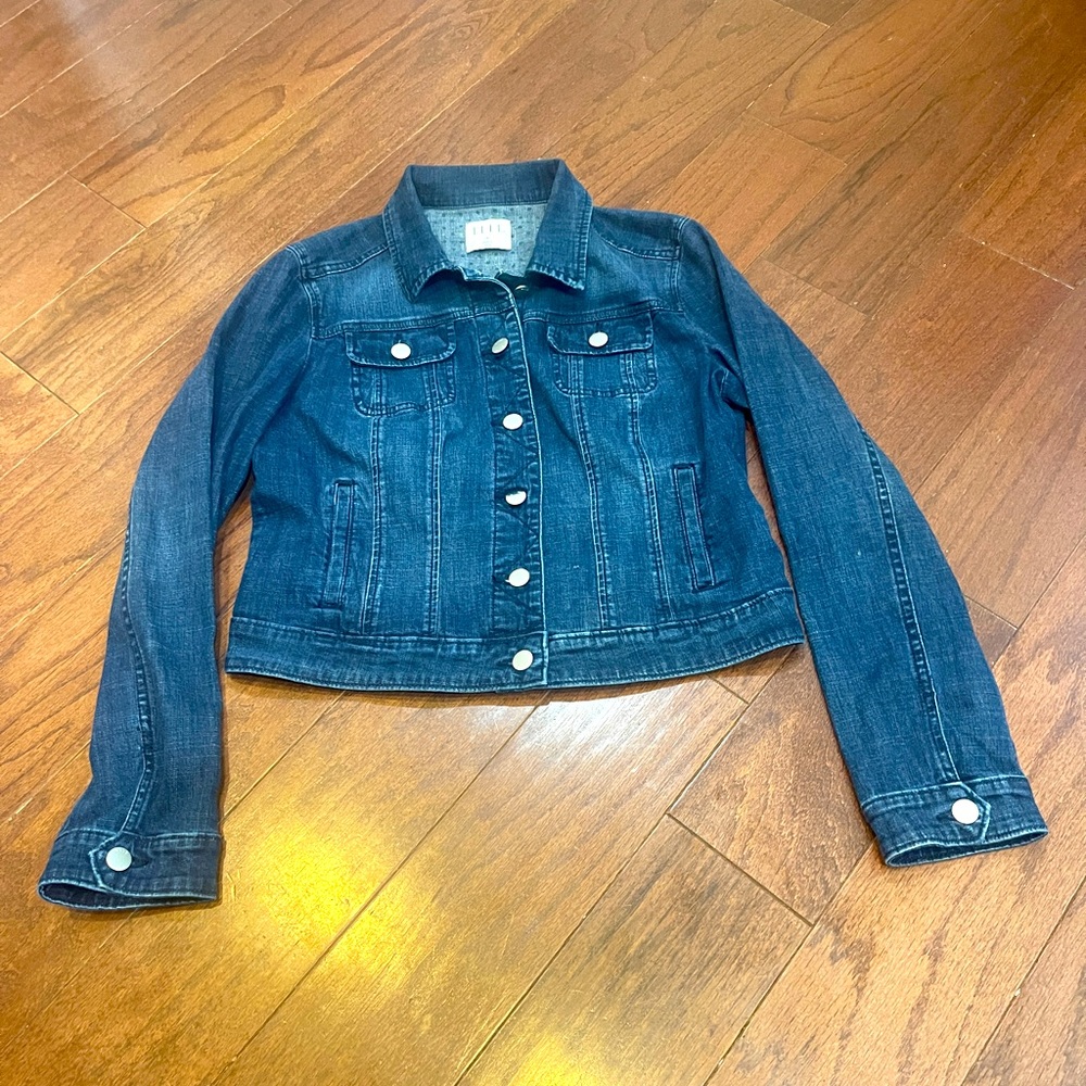 ELLE Jean Denim Button Up Jacket size Medium